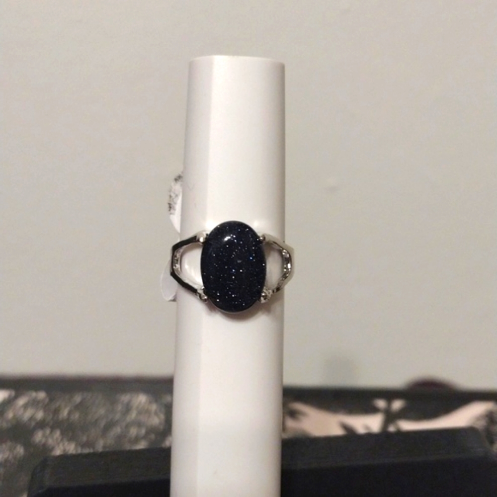 Midnight Blue Sandstone Size 9 Ring